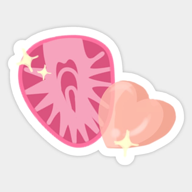 Strawberry Heart Sticker by CITROPICALL